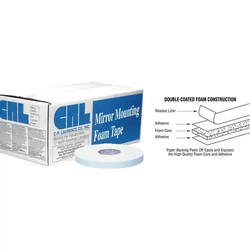 White 1/32" x 1/2" All-Purpose Foam Mounting Tape