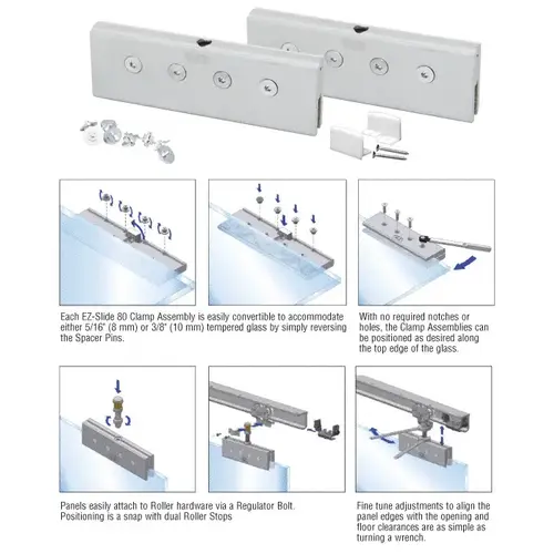 CRL CRL3926 EZ-Slide 80 Clamps and Bottom Guide