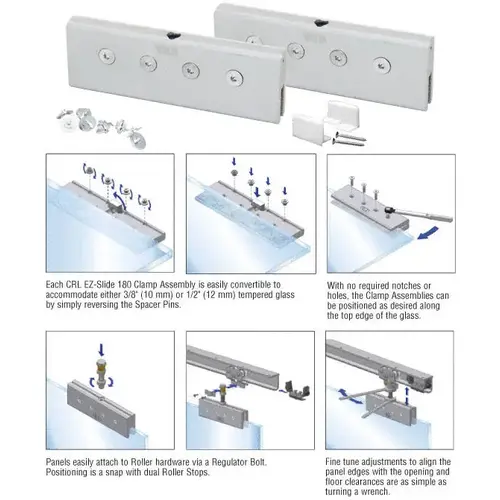 CRL CRL3929 EZ-Slide 180 Clamps and Bottom Guide