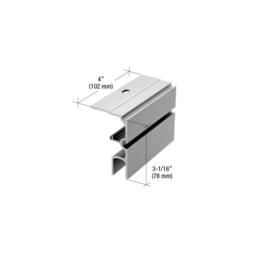 70 Series 4" Slider Track Adaptor for Fixed Panels Satin Anodized