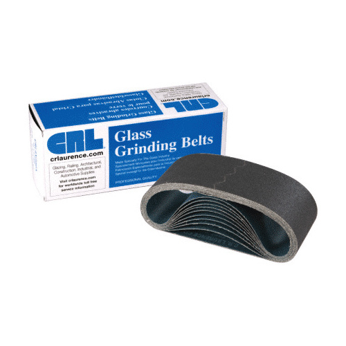 CRL CRL3X2180X 3" x 21" 80X Grit Glass Grinding Belts for Portable Sanders - 10/Bx