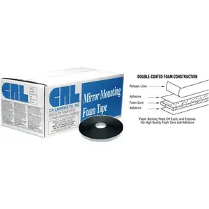 CRL CRL421612 Black 1/16" x 1/2" All-Purpose Foam Mounting Tape - 108 Foot Roll