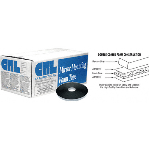 CRL CRL421612 Black 1/16" x 1/2" All-Purpose Foam Mounting Tape