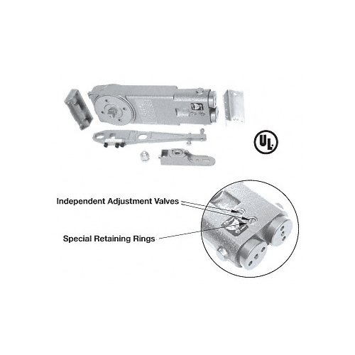 Medium Duty 105 degree No Hold Open Overhead Concealed Closer with "GE" Side-Load Hardware Package