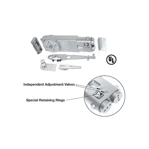 Medium Duty 105 degree Hold Open Overhead Concealed Closer with S-Side-Load Hardware Package