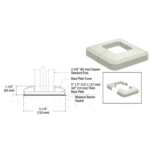 CRL CVR50W Oyster White Base Plate Cover