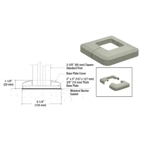 CRL CVR5BGY Beige Gray Base Plate Cover