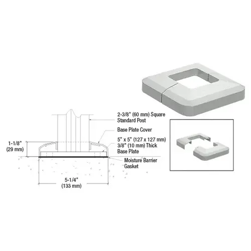 CRL CVR5S Metallic Silver Base Plate Cover
