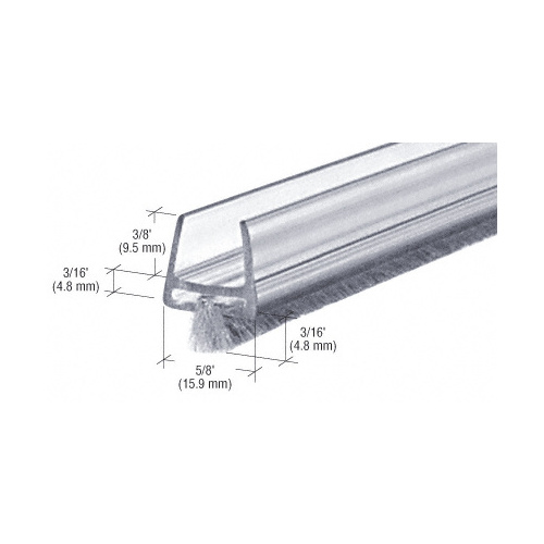 CRL CW12 Clear Polycarbonate Wipe with Pile Weatherstrip - 95" Stock Length