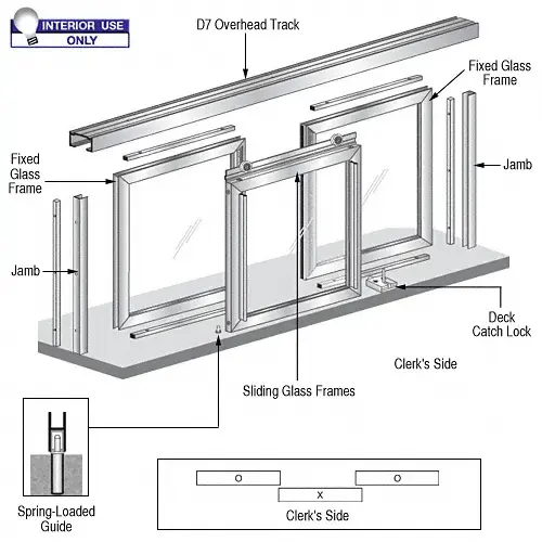 Horizontal Sliding Barbara Model Pass-Thru Assembly With D7 Header Satin Anodized