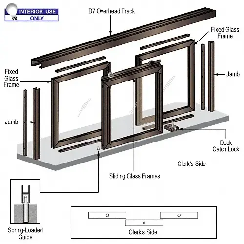 Horizontal Sliding Barbara Model Pass-Thru Assembly With D7 Header Black Bronze Anodized