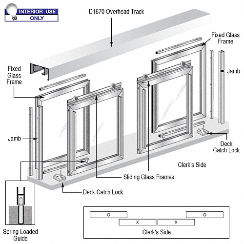 Horizontal Sliding Diane Model Pass-Thru Assembly With D1670 Header Satin Anodized