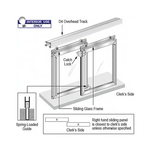 Horizontal Sliding "Daisy" Pass-Thru Assembly With D4 Header/No Jambs Satin Anodized