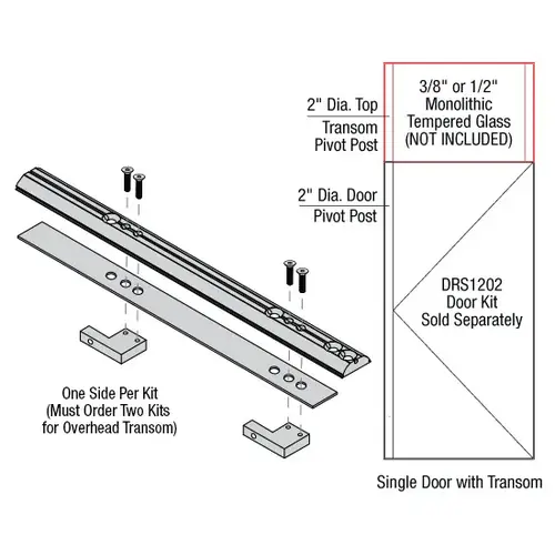 DRS 1202 Series Brushed Stainless Transom Connector Only