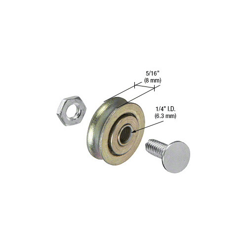 1" Diameter Steel Ball Bearing Replacement Roller 5/16" Wide - pack of 2