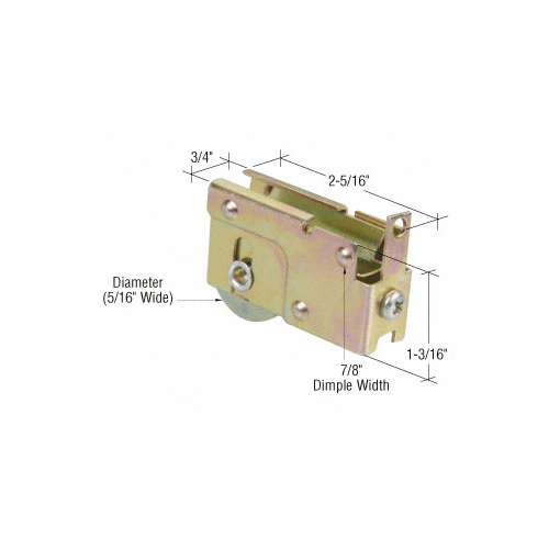 1-1/8" Steel Sliding Glass Door Roller with 23/32" Wide Housing