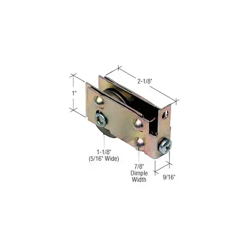 1-1/8" Steel Sliding Glass Door Roller with 7/16" Wide Housing for Viking Doors