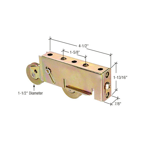 1-1/2" Tandem Steel Sliding Glass Door Rollers with 7/8" Wide Housing for Armour Vue, Disco and Atlas Doors