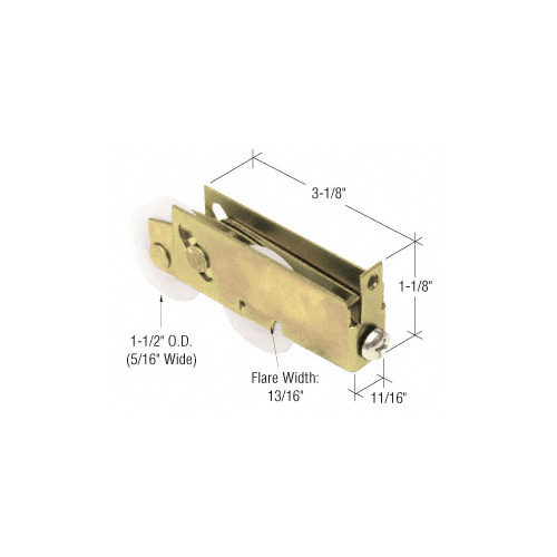 1-1/2" Tandem Nylon Sliding Glass Door Rollers with 11/16" Wide Housing for Fleetwood Doors