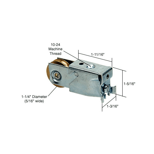 1-1/4" Steel Sliding Glass Door Roller with 1-3/16" Wide Housing for Smith & Kelly Doors