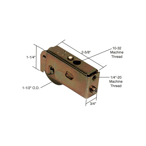 1-1/2" Steel Sliding Glass Door Roller with 3/4" Wide Housing for Daryl and Patio Magic Doors