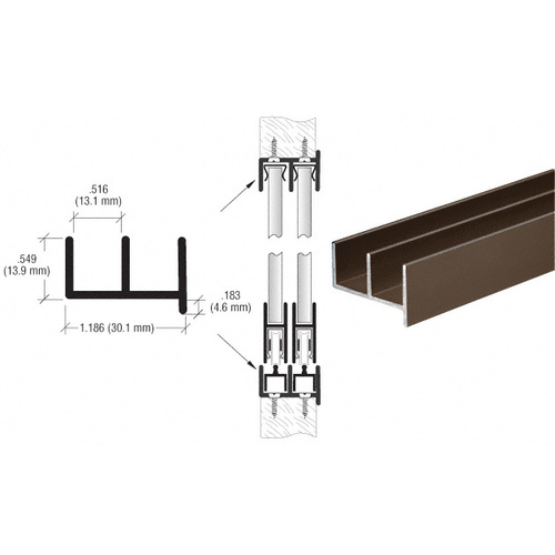 Dark Bronze Standard Pocket Glaze Extrusion  48" Stock Length - pack of 3