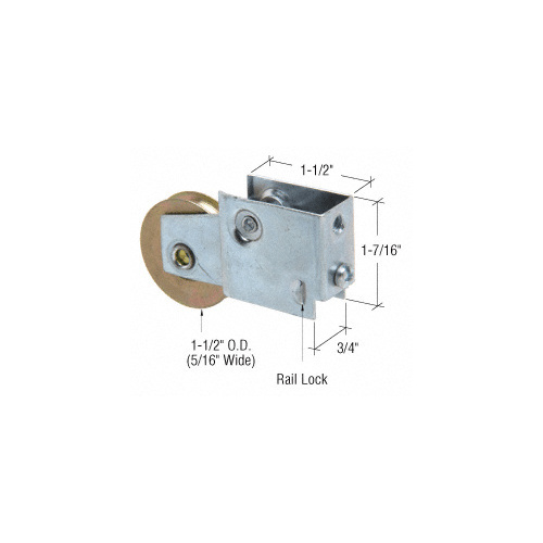 1-1/2" Steel Sliding Glass Door Roller with 3/4" Wide Housing