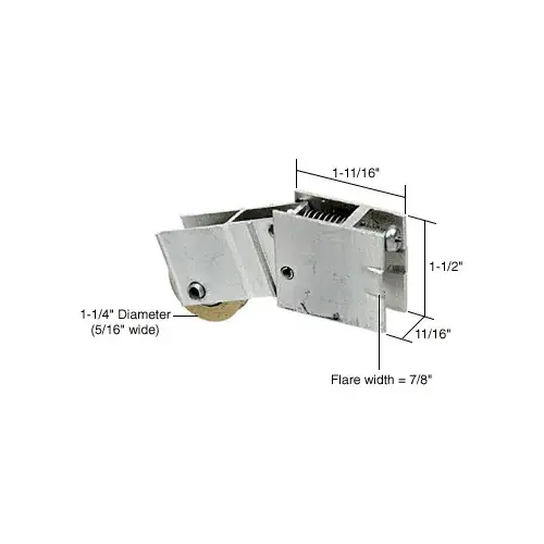 1-1/4" Steel Sliding Glass Door Roller with 11/16" Wide Housing for Peachtree Command 5 Series Doors