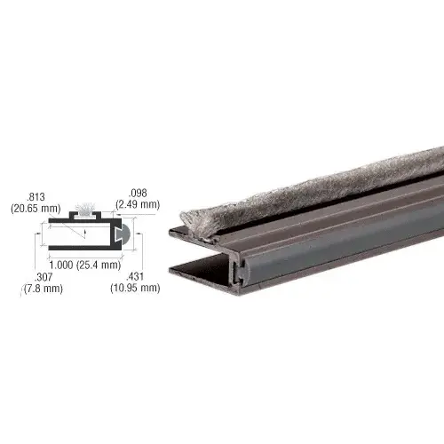 Duranodic Bronze Deep Channel Dust Proof Rail with Bumper 144" Stock Length