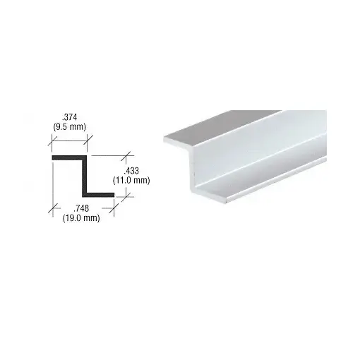 CRL D1626A Satin Anodized Z-Bar Aluminum Channel 144" Stock Length