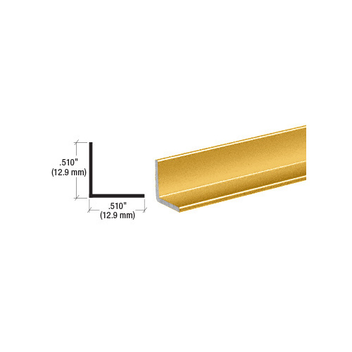 Brite Gold Anodized 1/2" Aluminum Angle Extrusion  72" Stock Length - pack of 50