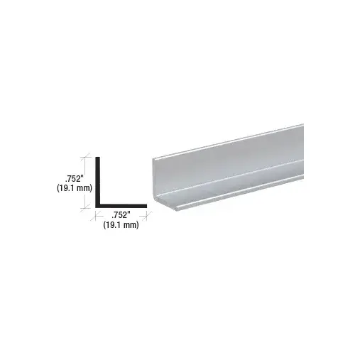 Satin Anodized 3/4" Aluminum Angle Extrusion  12" Stock Length - pack of 25