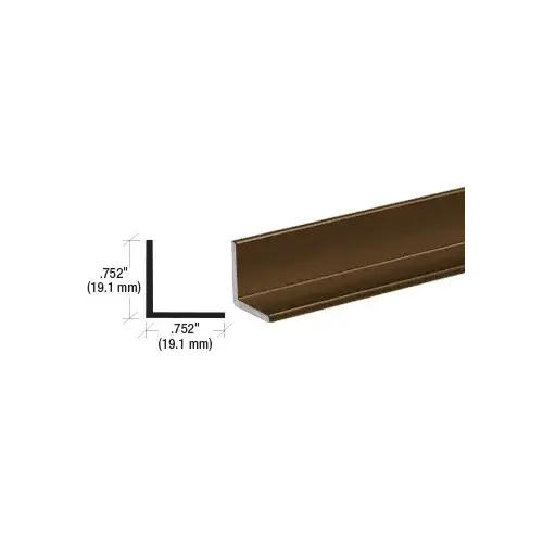 Bronze Electro-Static Paint 3/4" Aluminum Angle Extrusion  72" Stock Length - pack of 50