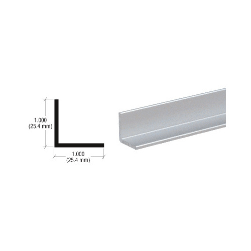 Satin Anodized 1" Aluminum Angle Extrusion 144" Stock Length