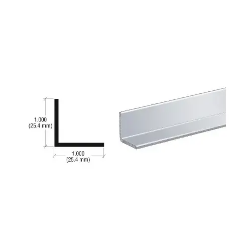 Brite Anodized 1" Aluminum Angle Extrusion  36" Stock Length - pack of 5