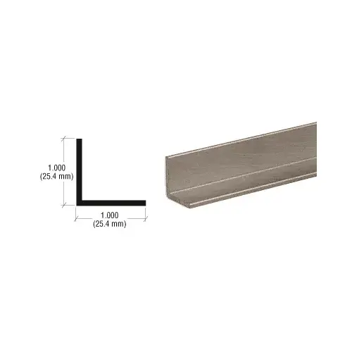 Brushed Nickel 1" Angle Extrusion  23" Stock Length - pack of 50