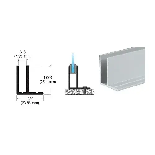 CRL D1675A Satin Anodized Fixed Glass Frame 144" Stock Length