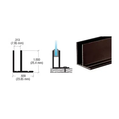 Duranodic Bronze Fixed Glass Frame -  18" Stock Length - pack of 10