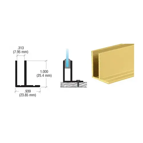 Gold Anodized Fixed Glass Frame 144" Stock Length