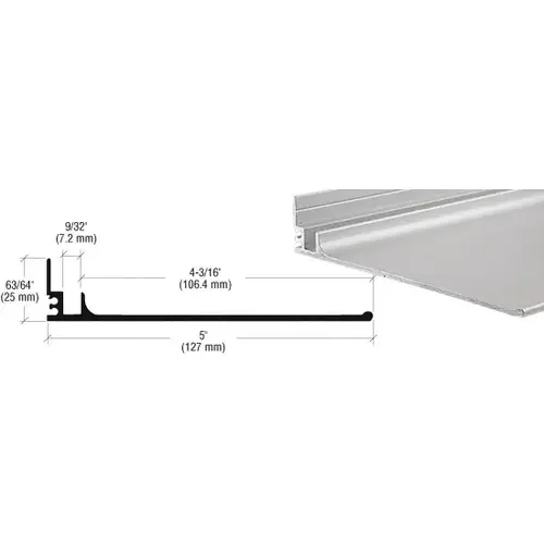 Satin Anodized Mirror Frame Shelf Extrusion 144" Stock Length