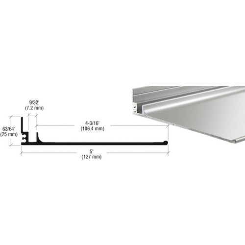 Brite Anodized 16" Optional Shelf for Stock Size Mirror Frame