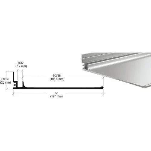 Brite Anodized 16" Optional Shelf for Stock Size Mirror Frame