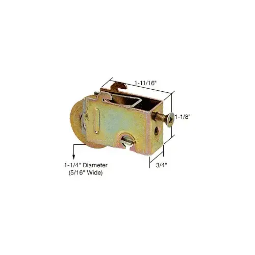 1-1/4" Steel Sliding Glass Door Roller with 3/4" Wide Housing for Noranda, Three Rivers, and Bee Cee Doors