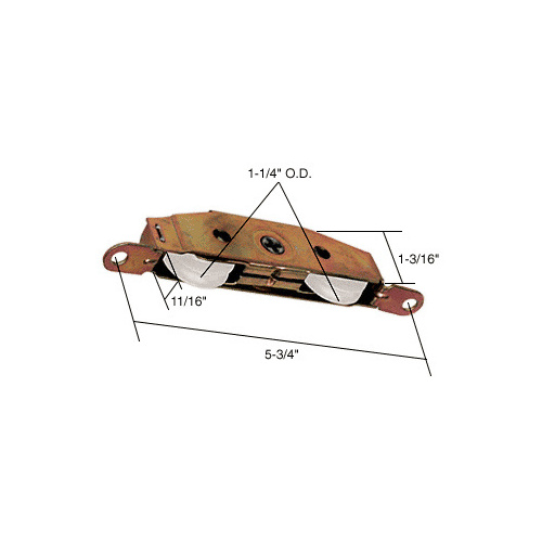 1-1/4" Tandem Nylon Sliding Glass Door Roller with 11/16" Wide Housing