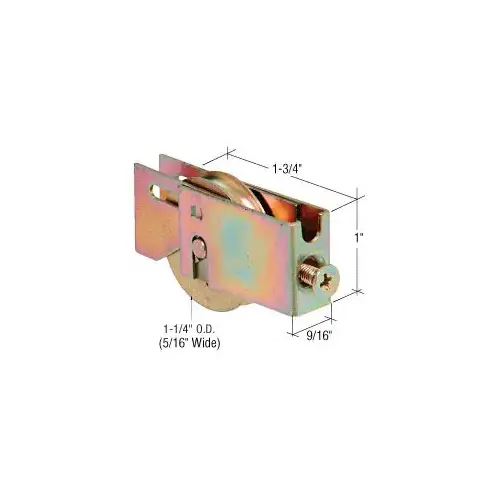 1-1/4" Steel Sliding Glass Door Roller with 9/16" Wide Housing for Better-Bilt Doors