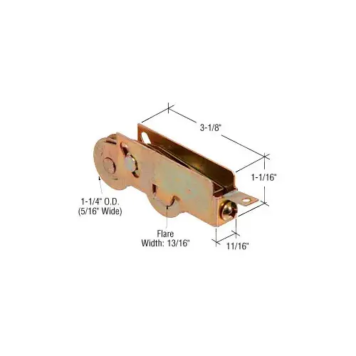 1-1/4" Tandem Steel Sliding Glass Door Roller with 11/16" Wide Housing for Louisiana Pacific Glass Doors