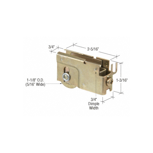 1-1/8" Steel Sliding Glass Door Roller with 23/32" Wide Housing for Merzon Aluminum Products