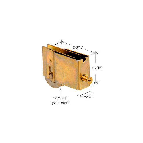 1-1/4" Steel Ball Bearing Sliding Glass Door Roller with 25/32" Wide Housing for Crown and Penco Doors