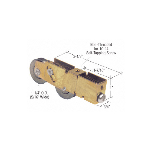 1-1/4" Tandem Steel Sliding Glass Door Roller with 3/4" Wide Housing