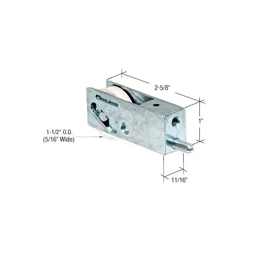 1-1/2" Nylon Ball Bearing Sliding Glass Door Roller with 11/16" Wide Housing for Trimview Doors